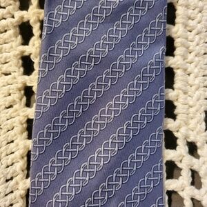 Hermes Blue Interwoven Pattern Tie